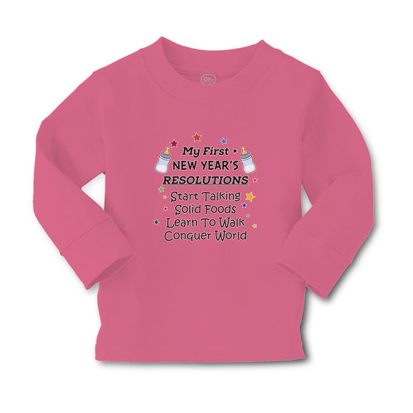 Baby Clothes Year's Resolutions Talking Solid Foods Learn Walk Conquer Cotton - Cute Rascals