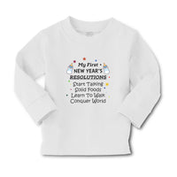 Baby Clothes Year's Resolutions Talking Solid Foods Learn Walk Conquer Cotton - Cute Rascals