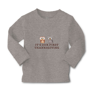 Baby Clothes It's Our First Thanksgiving 2 Owls Sitting Boy & Girl Clothes