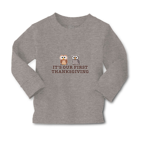 Baby Clothes It's Our First Thanksgiving 2 Owls Sitting Boy & Girl Clothes - Cute Rascals