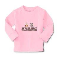 Baby Clothes It's Our First Thanksgiving 2 Owls Sitting Boy & Girl Clothes - Cute Rascals