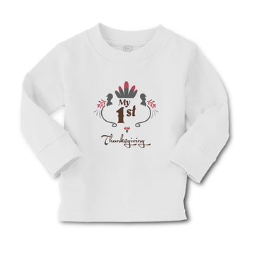Baby Clothes My 1St Thanksgiving Bird Wings and Leaves Design Boy & Girl Clothes