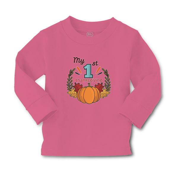 Baby Clothes My 1St Thanksgiving Vegetable Pumpkin with Leaves Cotton - Cute Rascals