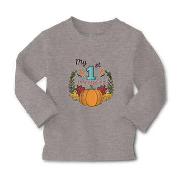 Baby Clothes My 1St Thanksgiving Vegetable Pumpkin with Leaves Cotton