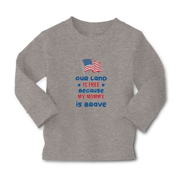 Baby Clothes Our Land Is Free Because My Mommy Is Brave Country Flag and Star - Cute Rascals