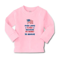 Baby Clothes Our Land Is Free Because My Mommy Is Brave Country Flag and Star - Cute Rascals