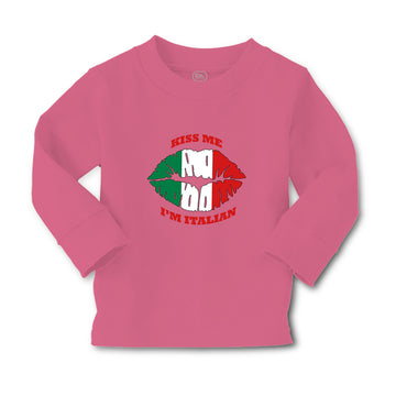 Baby Clothes Kiss Me I'M Italian Italy Flag Countries Boy & Girl Clothes Cotton