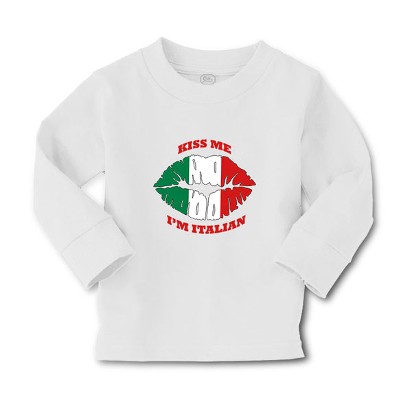 Baby Clothes Kiss Me I'M Italian Italy Flag Countries Boy & Girl Clothes Cotton - Cute Rascals