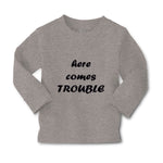 Baby Clothes Here Comes Trouble Style B Funny Humor Boy & Girl Clothes Cotton - Cute Rascals