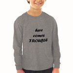 Baby Clothes Here Comes Trouble Style B Funny Humor Boy & Girl Clothes Cotton - Cute Rascals