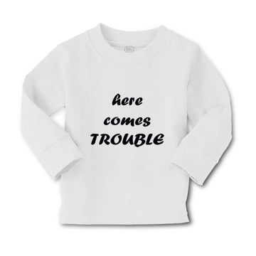 Baby Clothes Here Comes Trouble Style B Funny Humor Boy & Girl Clothes Cotton