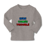 Baby Clothes Here Comes Trouble Style C Funny Humor Boy & Girl Clothes Cotton - Cute Rascals