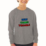 Baby Clothes Here Comes Trouble Style C Funny Humor Boy & Girl Clothes Cotton - Cute Rascals