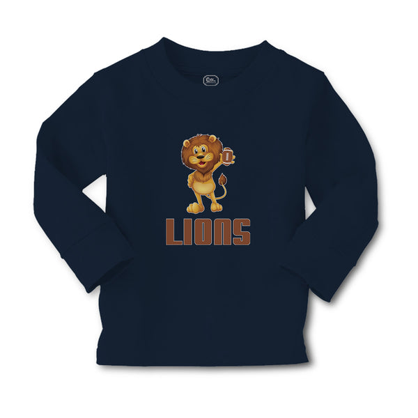 Baby Clothes Lions Wild Animal Standing with Rugby Ball Sport Boy & Girl Clothes - Cute Rascals