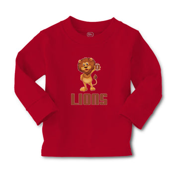 Baby Clothes Lions Wild Animal Standing with Rugby Ball Sport Boy & Girl Clothes