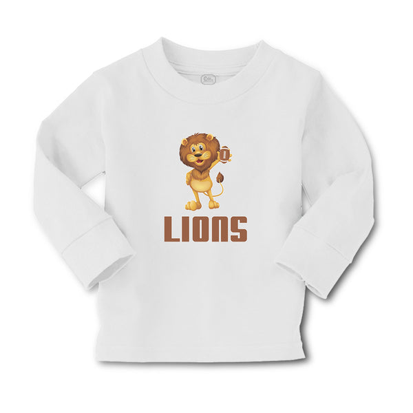 Baby Clothes Lions Wild Animal Standing with Rugby Ball Sport Boy & Girl Clothes - Cute Rascals