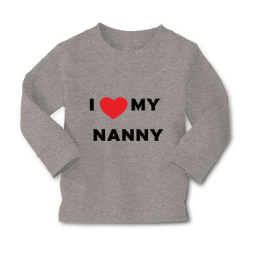 Baby Clothes I Love Heart My Nanny Grandmother Grandma Boy & Girl Clothes Cotton