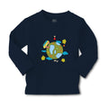 Baby Clothes Earth Globe with Bus Children Funny & Novelty Funny Cotton