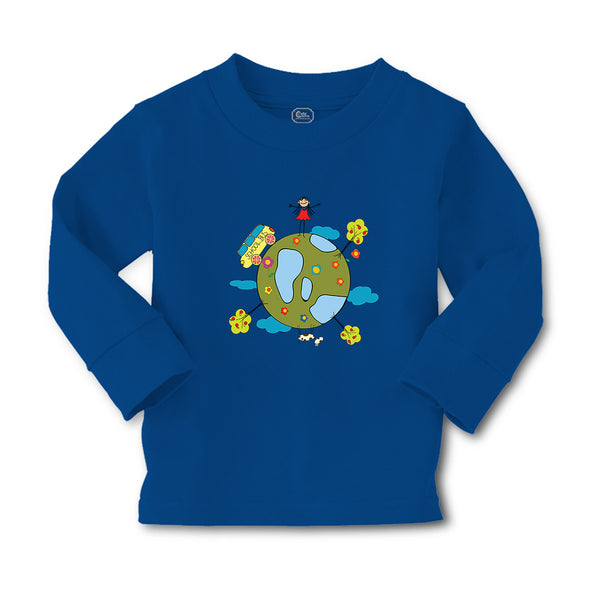 Baby Clothes Earth Globe with Bus Children Funny & Novelty Funny Cotton - Cute Rascals