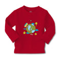 Baby Clothes Earth Globe with Bus Children Funny & Novelty Funny Cotton