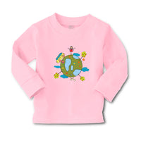 Baby Clothes Earth Globe with Bus Children Funny & Novelty Funny Cotton - Cute Rascals