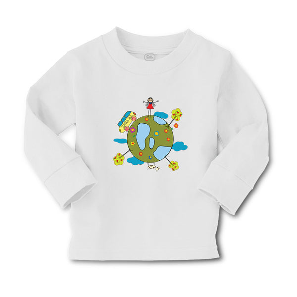 Baby Clothes Earth Globe with Bus Children Funny & Novelty Funny Cotton - Cute Rascals