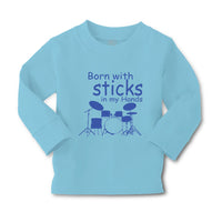 Baby Clothes Born with Sticks in My Hands Drummer Funny Humor Boy & Girl Clothes - Cute Rascals