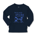 Baby Clothes Born with Sticks in My Hands Drummer Funny Humor Boy & Girl Clothes