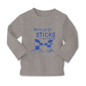 Baby Clothes Born with Sticks in My Hands Drummer Funny Humor Boy & Girl Clothes