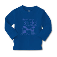 Baby Clothes Born with Sticks in My Hands Drummer Funny Humor Boy & Girl Clothes - Cute Rascals