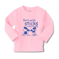 Baby Clothes Born with Sticks in My Hands Drummer Funny Humor Boy & Girl Clothes - Cute Rascals