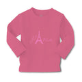 Baby Clothes Paris Eiffel Tower Pink Alphabet & Monograms Love Cotton