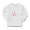 Baby Clothes Paris Eiffel Tower Pink Alphabet & Monograms Love Cotton