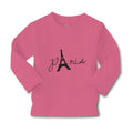 Baby Clothes Paris Eiffel Tower Black Alphabet & Monograms Love Cotton