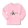 Baby Clothes Paris Eiffel Tower Black Alphabet & Monograms Love Cotton