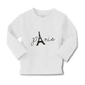 Baby Clothes Paris Eiffel Tower Black Alphabet & Monograms Love Cotton