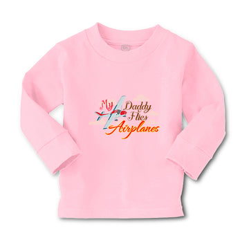 Baby Clothes My Daddy Flies Airplanes Pilot Dad Father's Day Style A Cotton