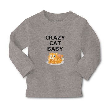 Baby Clothes Crazy Cat Baby Cat Sitting with Mouth Open Boy & Girl Clothes