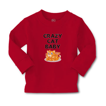 Baby Clothes Crazy Cat Baby Cat Sitting with Mouth Open Boy & Girl Clothes
