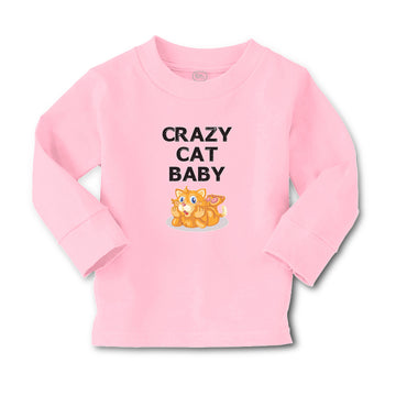 Baby Clothes Crazy Cat Baby Cat Sitting with Mouth Open Boy & Girl Clothes