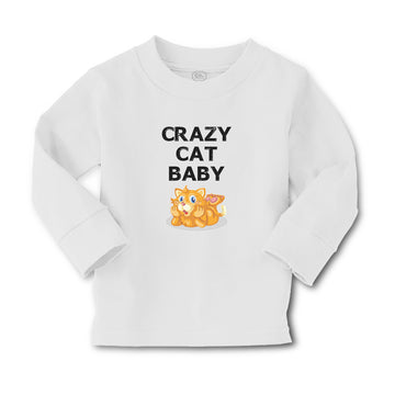Baby Clothes Crazy Cat Baby Cat Sitting with Mouth Open Boy & Girl Clothes