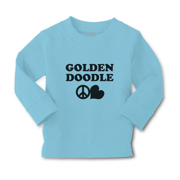 Baby Clothes Golden Doodle Pet Animal Dog Name with Heart and Peace Symbol