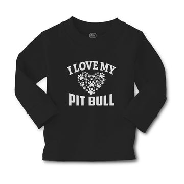 Baby Clothes I Love My Pit Bull with Paws Boy & Girl Clothes Cotton