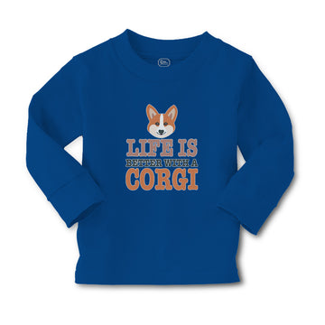Baby Clothes Life Is Better with A Corgi Dog with Face Boy & Girl Clothes Cotton