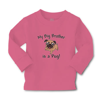 Baby Clothes My Big Brother Is A Pug! Pet Animal Dog with Tongue out Cotton