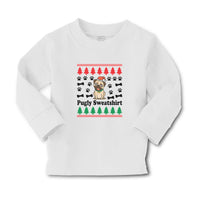 Baby Clothes Pugly Sweatshirt Dog with Christmas Hat and Bones and Paw Cotton - Cute Rascals