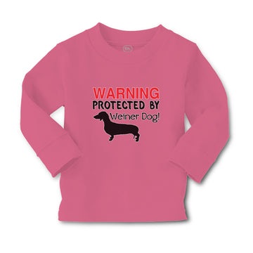 Baby Clothes Warning Protected by Weiner Dog! Boy & Girl Clothes Cotton