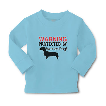 Baby Clothes Warning Protected by Weiner Dog! Boy & Girl Clothes Cotton