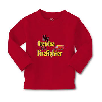 Baby Clothes My Grandpa Is A Firefighter Profession with Working Vehicle Cotton