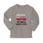 Baby Clothes My Uncle Saves Lives Profession Firefighter and Working Vehicle - Cute Rascals